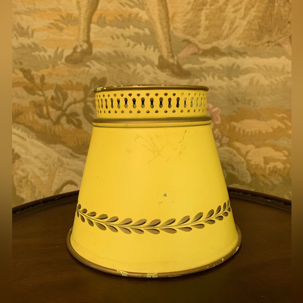 Yellow & Gold Small Metal Tole Shade #1 (2 of 2)